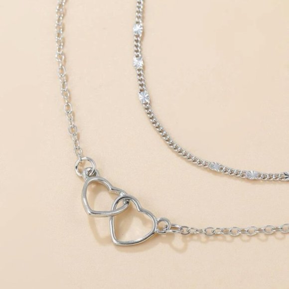 2pcs Heart Decor Bracelet Silver For Women Wedding Party - Picture 4 of 5